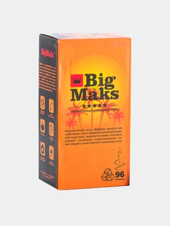 Уголь для кальяна Big Maks 1кг 22мм 